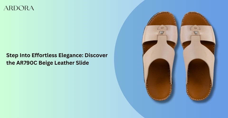 Step Into Effortless Elegance: Discover the AR790C Beige Leather Slide